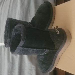 Little girls black sparkly uggs